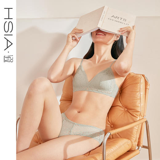 HSIA遐 蕾丝中小胸文胸香榭落叶三角杯bralette无钢圈内衣女薄款 商品图1