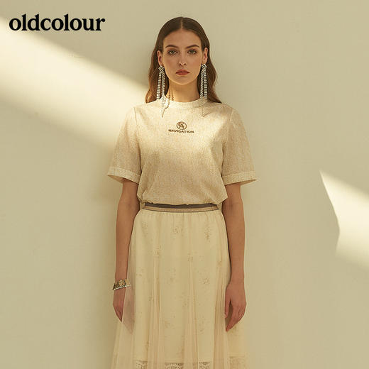 oldcolour欧珂夏短袖宽松休闲百搭T恤套头衫M21021167 商品图0