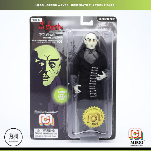 现货 Mego 诺斯费拉图 Nosferatu 夜光版 8英寸 可动人偶 商品图3