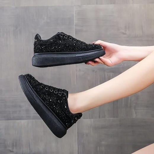 LN-J155新款韩版时尚圆头水钻系带松糕厚底休闲鞋 商品图2