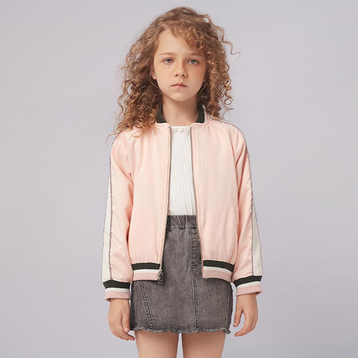 【两面穿棒球领夹克】童装春款双面夹克短外套女童棒球服 商品图3