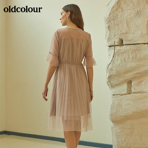 oldcolour欧珂正品网纱拼接夏季连衣裙女M21101415 商品图1