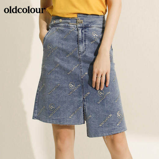 oldcolour欧珂专柜同款高腰不规则a字半身裙女中长款夏M21065129 商品图0