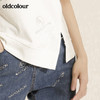 oldcolour欧珂纯棉连帽短袖T恤女夏季开叉M21021154 商品缩略图3