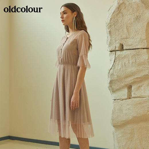 oldcolour欧珂正品网纱拼接夏季连衣裙女M21101415 商品图3