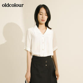 oldcolour欧珂纯色方领短袖衬衫女夏季新款M21011165