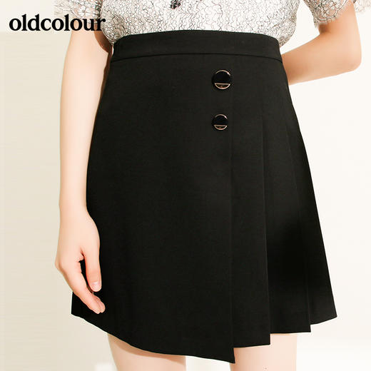 oldcolour欧珂夏半身裙中裙高腰百褶拼接A字裙M21061403 商品图2