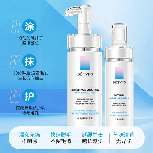 【5分钟轻松脱毛】药监局认证脱毛膏放心用，温和不刺激，免刮免撕无痛脱毛，男女通用，让你夏天不再尴尬！ 商品图1