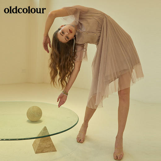 oldcolour欧珂正品网纱拼接夏季连衣裙女M21101415 商品图4