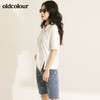 oldcolour欧珂纯棉连帽短袖T恤女夏季开叉M21021154 商品缩略图1
