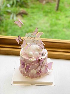 梦幻蝴蝶奶油蛋糕 下单前请仔细阅读商品详情