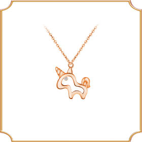 独角兽钻石项链可爱气质百搭锁骨链女饰品