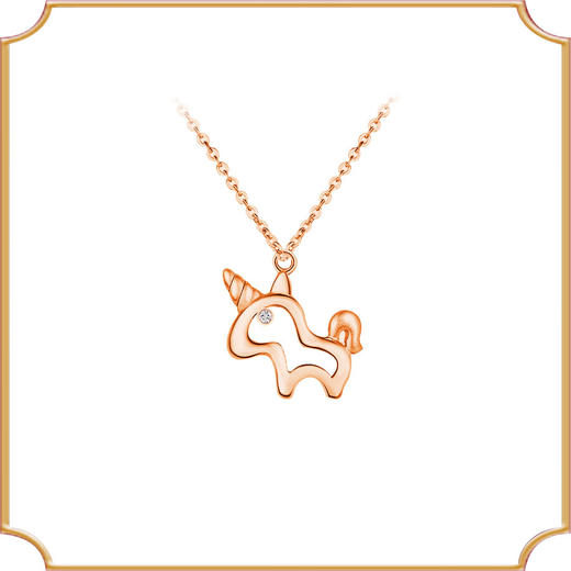 独角兽钻石项链可爱气质百搭锁骨链女饰品 商品图0