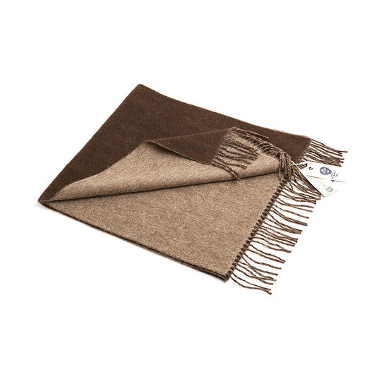 【牦牛本色】100%牦牛绒双色双面围巾（深牦牛原色＋浅牦牛原色）藏式喜马拉雅风 商品图3