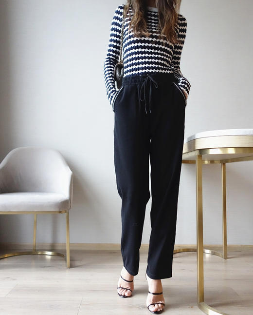 系带休闲牛仔小直筒裤29170 商品图0