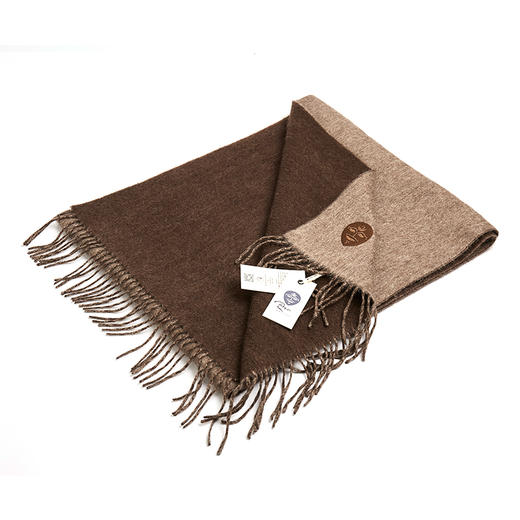 【牦牛本色】100%牦牛绒双色双面围巾（深牦牛原色＋浅牦牛原色）藏式喜马拉雅风 商品图2