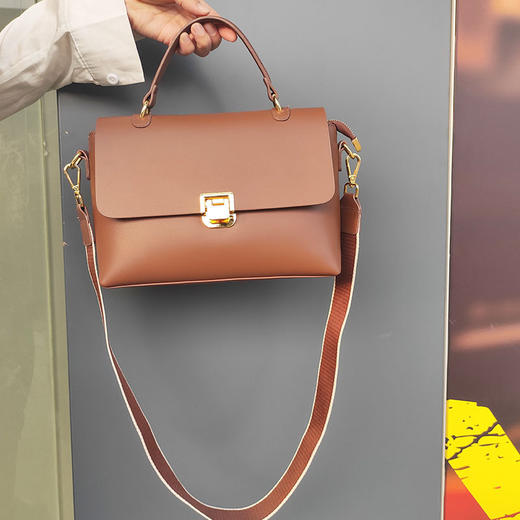 SL-788中单肩包牛皮女包宽肩带斜挎包包2021新款潮时尚质感高级感小众包 商品图1