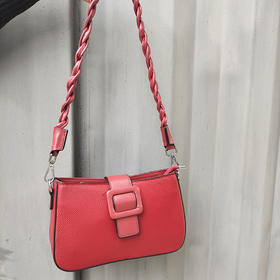 SL-755单肩腋下包头层牛皮女包2021新款春夏斜挎包麻花编织肩带马鞍包包