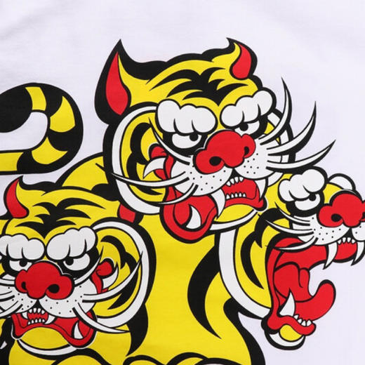 KENZO 高田贤三 女士棉质老虎徽标印花圆领短袖T恤 白色 FB52 TS641 4SJ 01 商品图3