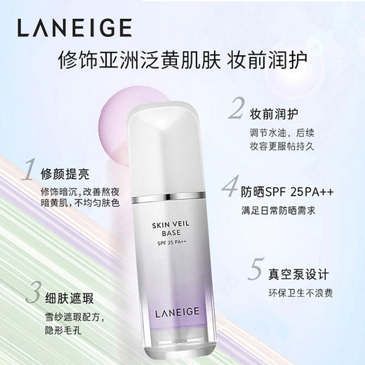 兰芝 雪纱丝柔防晒新款隔离霜30ml spf25 商品图3