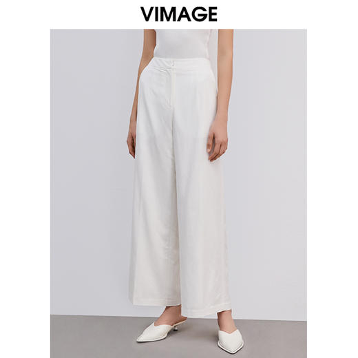 VIMAGE纬漫纪春季新款职业通勤百搭显瘦气质遮肉阔腿裤长裤女V1305944 商品图5