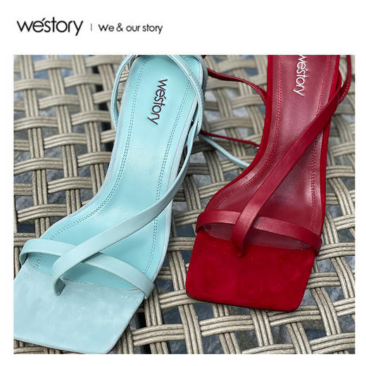 Westory2020夏新优雅方头时髦Slingback高跟鞋女W20BG60831 商品图2