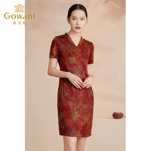 乔万尼裙子夏装高贵连衣裙重磅真丝旗袍款EI2E736 商品图2