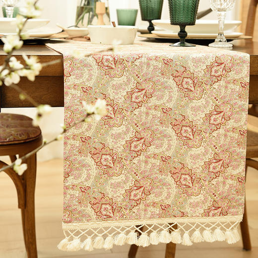 锦簇佩斯利桌旗茶几餐桌轻奢高端桌旗 商品图2