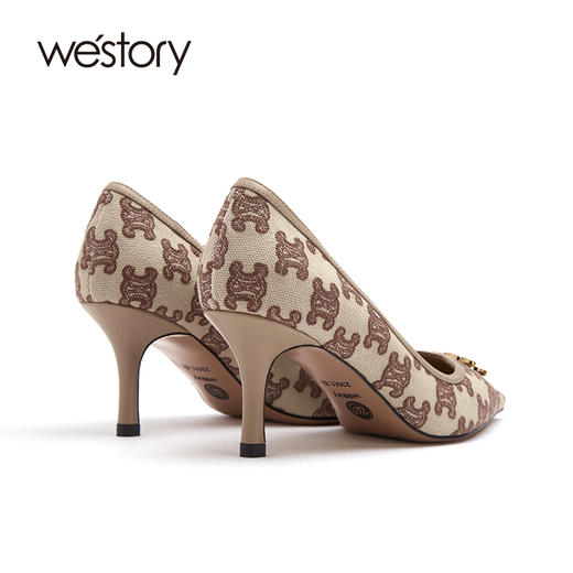 westory尖头细跟高跟鞋女2021春季新款宴会婚鞋新娘鞋W21AE52451 商品图3