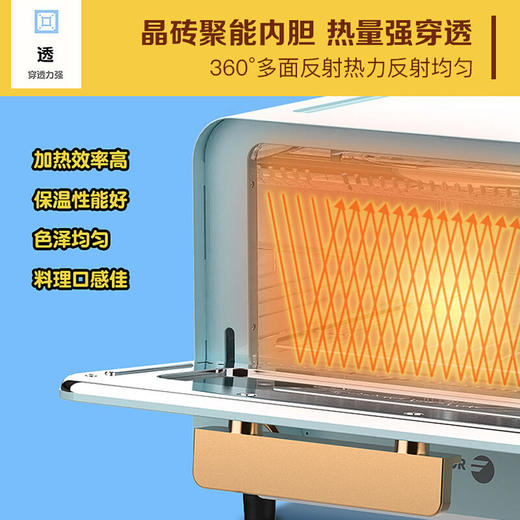 【法格】法格电烤箱家用多功能小烤箱清新迷你小型台式烘焙蛋糕蒸烤12升MH-1220C 商品图3