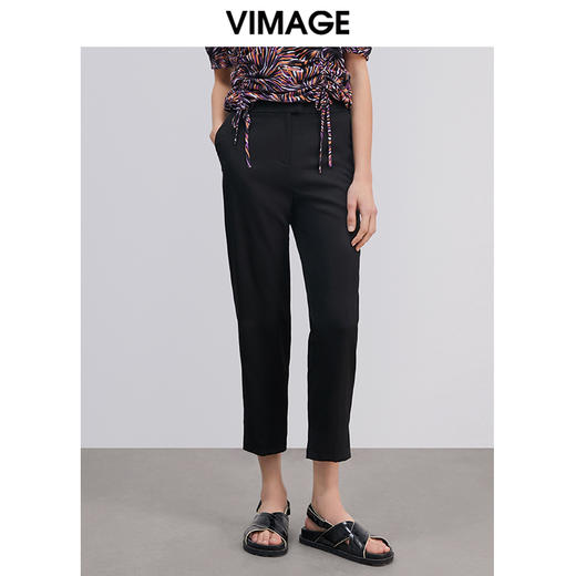 VIMAGE纬漫纪品牌女装春季新款舒适百搭通勤显瘦小脚九分裤女 商品图8