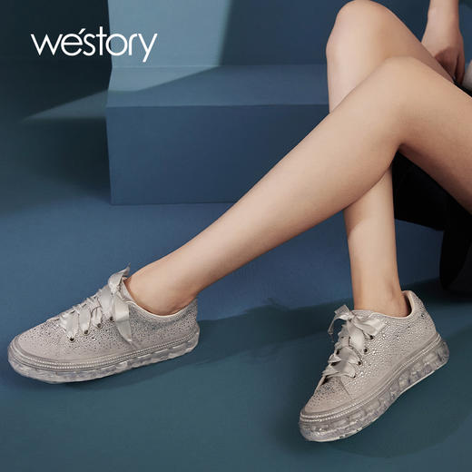 Westory新款优雅休闲镶钻运动平底W20CM70191 商品图0