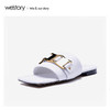 westory2020年夏新金属方头平底外穿网红拖鞋W20BJ60731 商品缩略图1