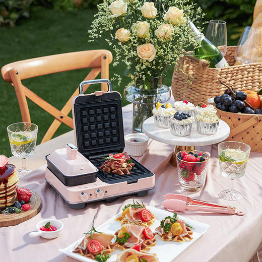 【做出网红花样早餐】英国摩飞轻食MR9086多功能早餐三明治分区双旋钮一全能可煎烤蒸温【摩飞系列】 商品图8