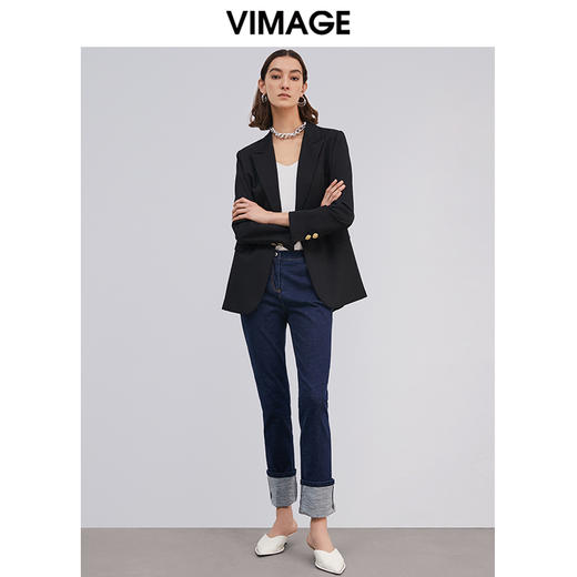 VIMAGE纬漫纪春季新款时尚通勤百搭职业显瘦一粒扣西装外套女 商品图5