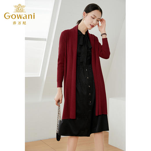 【两色可选】乔万尼开衫针织外套女新款桑蚕丝薄款春春长款宽松EI1M949 商品图1