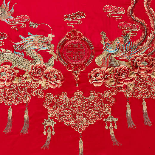 利路米纯正中国红喜庆婚庆床品多件套 商品图2