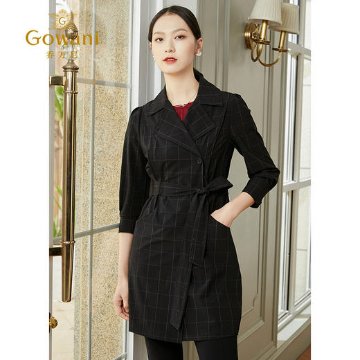 乔万尼风衣外套女新款春装洋气中长款英伦风高端气质EI1A925 商品图1