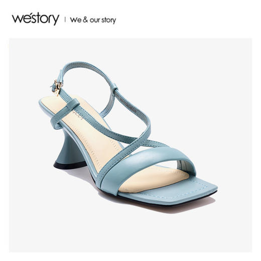 westory2020春季新款方头时髦Slingback尖头高跟鞋女W20BG60771 商品图1