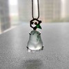 高冰种飘花翡翠知足常乐幸福甜蜜18k白金黄金钻石镶嵌高冰种阳绿翡翠水滴 商品缩略图9