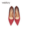 westory高跟鞋女细跟2021年新款春季婚鞋新娘鞋尖头W21AE52101 商品缩略图3