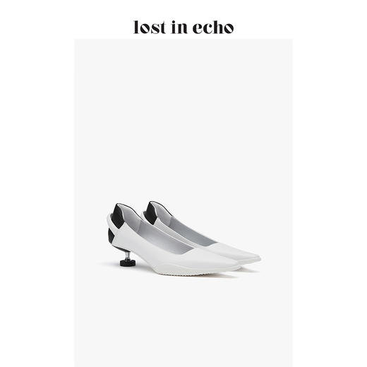 【下架】lost in echo 设计师春夏新款 橡胶前掌运动后跟尖头图钉跟单鞋 商品图3