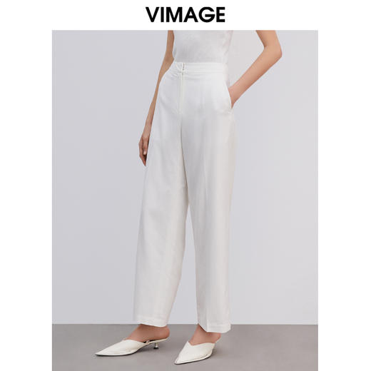 VIMAGE纬漫纪春季新款职业通勤百搭显瘦气质遮肉阔腿裤长裤女V1305944 商品图4
