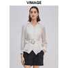 VIMAGE纬漫纪春季新款洋气微透简约收腰翻领显瘦衬衫女上衣 商品缩略图5
