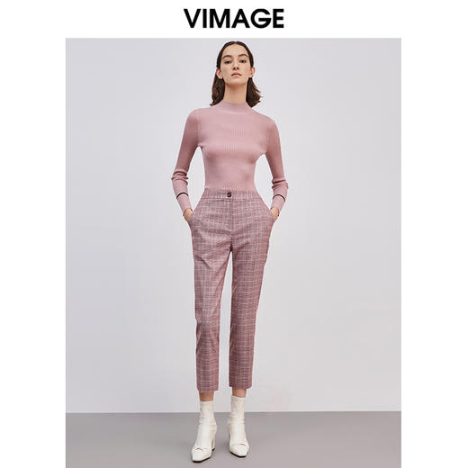 VIMAGE纬漫纪女装春夏款通勤时尚百搭职业小脚九分裤裤V1305941 商品图5