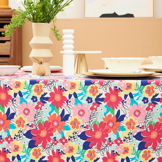 波斯菊的春天桌布田园美式桌布 商品图3