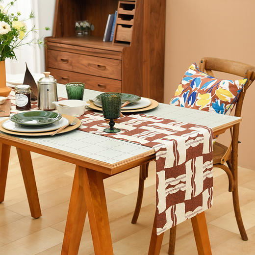 抽象几何桌旗现代简约复古美式桌旗 商品图0