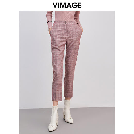 VIMAGE纬漫纪女装春夏款通勤时尚百搭职业小脚九分裤裤V1305941 商品图0