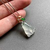 高冰种飘花翡翠知足常乐幸福甜蜜18k白金黄金钻石镶嵌高冰种阳绿翡翠水滴 商品缩略图8