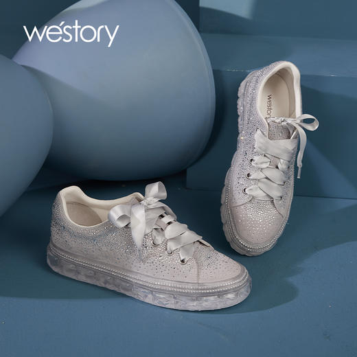 Westory新款优雅休闲镶钻运动平底W20CM70191 商品图1